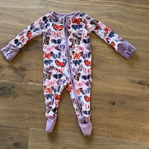 Little Sleepies Purple Butterfly kisses zippie